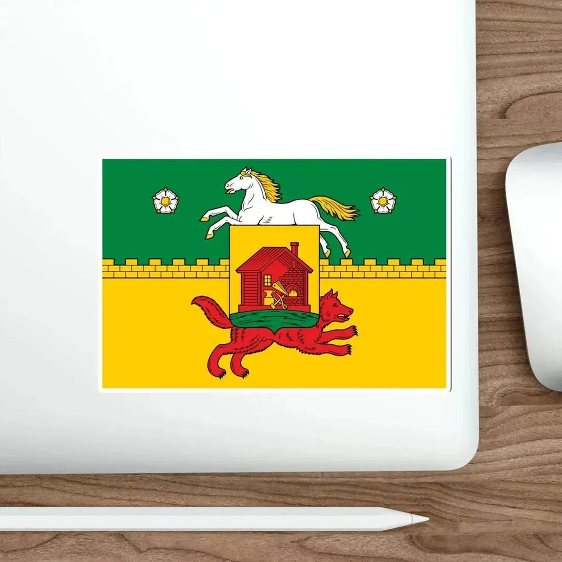 Flag of Novokuznetsk Russia STICKER Vinyl Die-Cut Decal - The Sticker Space