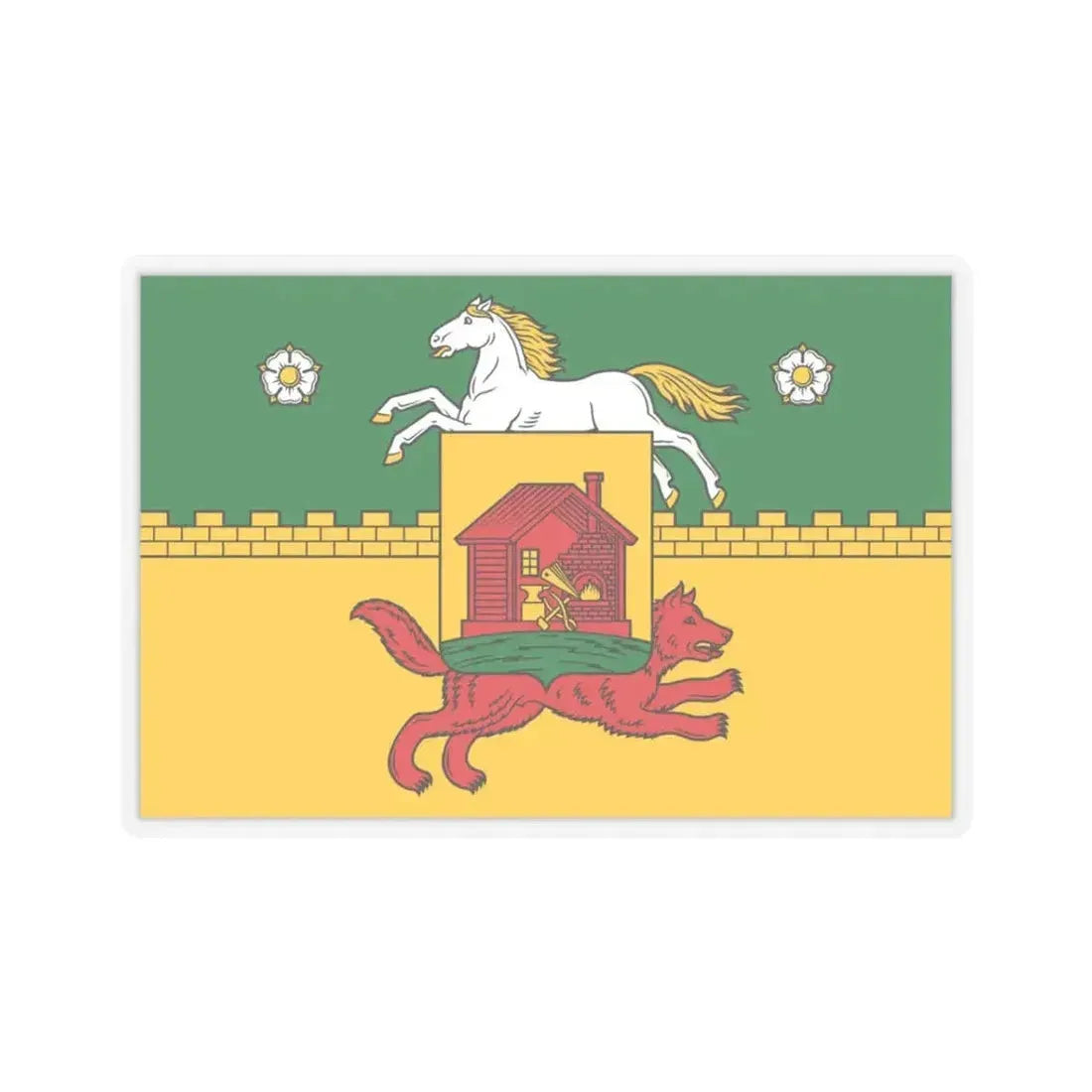 Flag of Novokuznetsk Russia - STICKER Vinyl Kiss-Cut Decal 3 Inch Transparent - The Sticker Space