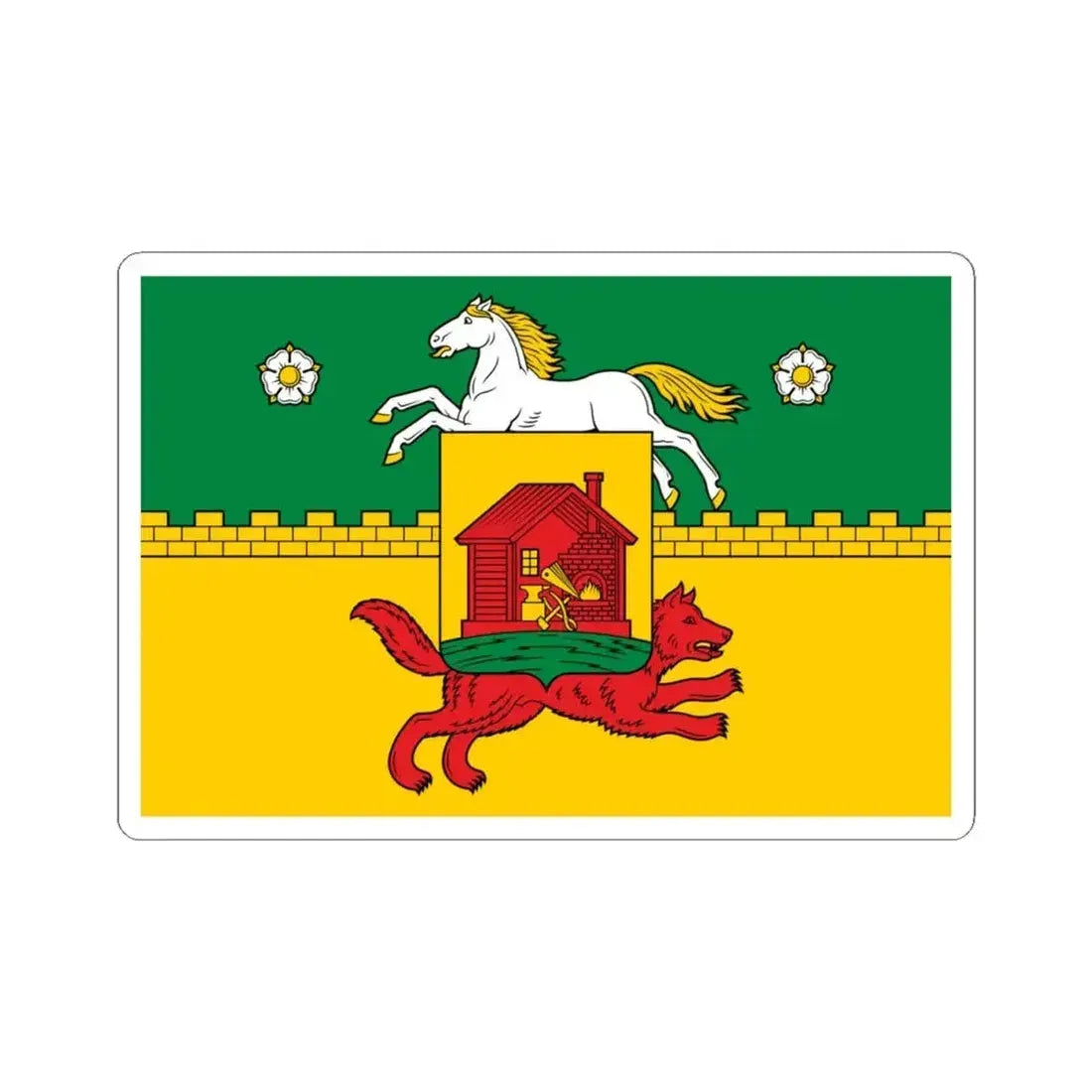 Flag of Novokuznetsk Russia - STICKER Vinyl Kiss-Cut Decal 4 Inch White - The Sticker Space