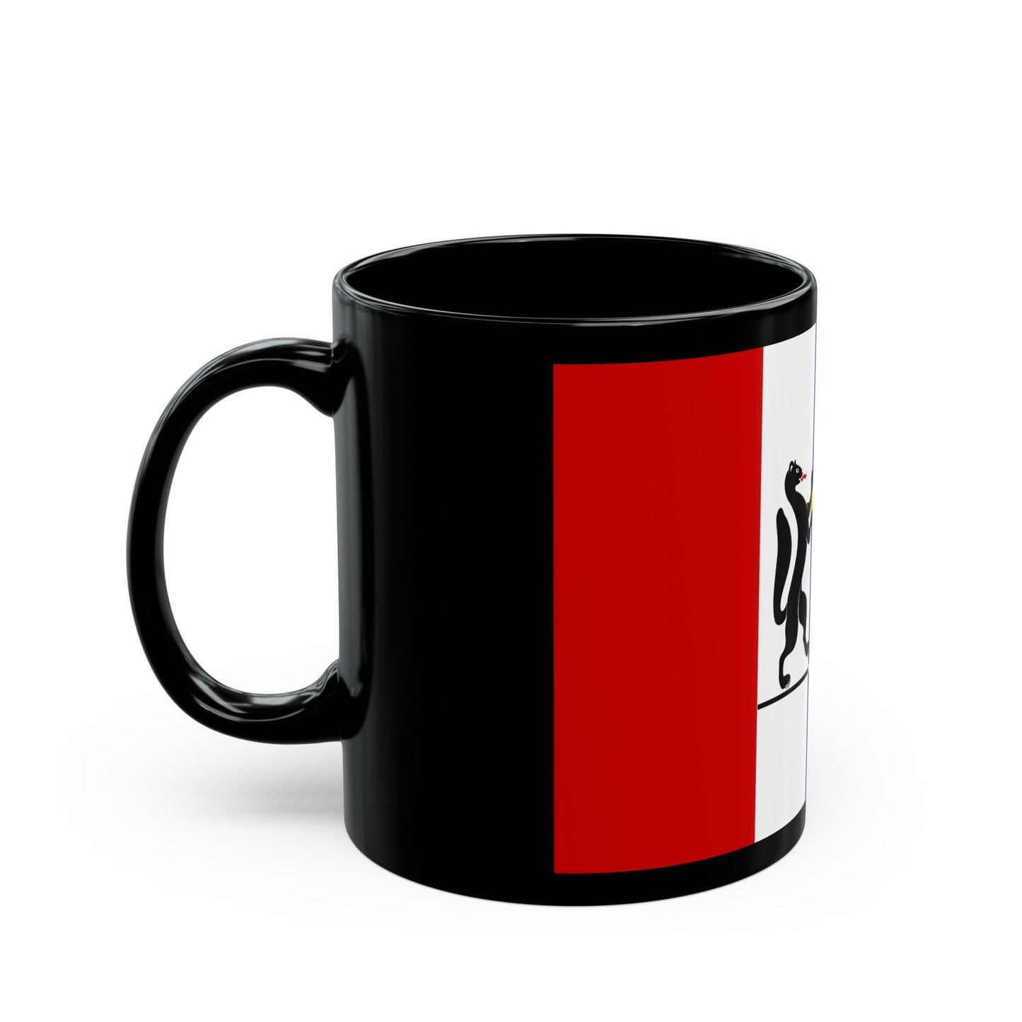 Flag of Novosibirsk Oblast Russia - Black Coffee Mug-The Sticker Space