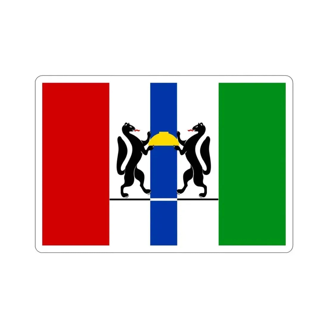 Flag of Novosibirsk Oblast Russia STICKER Vinyl Die-Cut Decal 3 Inch - The Sticker Space