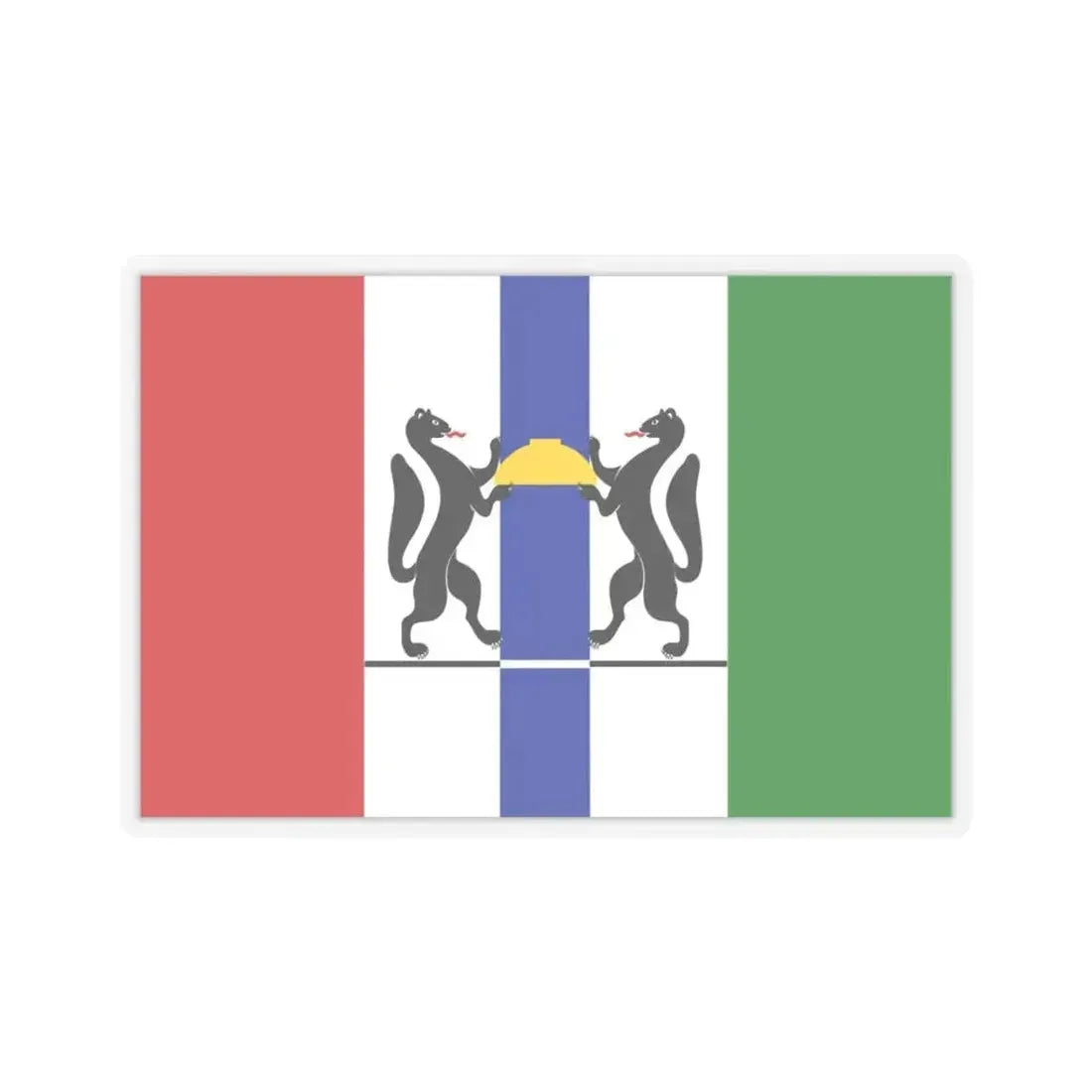 Flag of Novosibirsk Oblast Russia - STICKER Vinyl Kiss-Cut Decal 3 Inch Transparent - The Sticker Space
