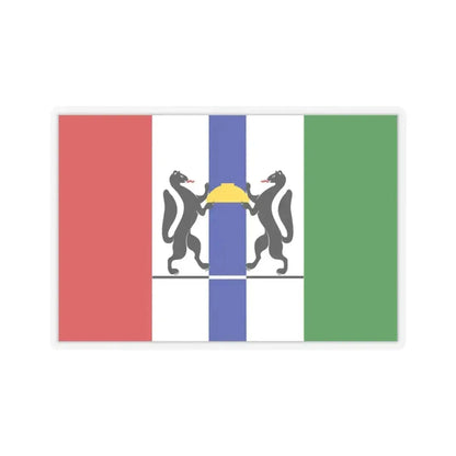 Flag of Novosibirsk Oblast Russia - STICKER Vinyl Kiss-Cut Decal 3 Inch Transparent - The Sticker Space