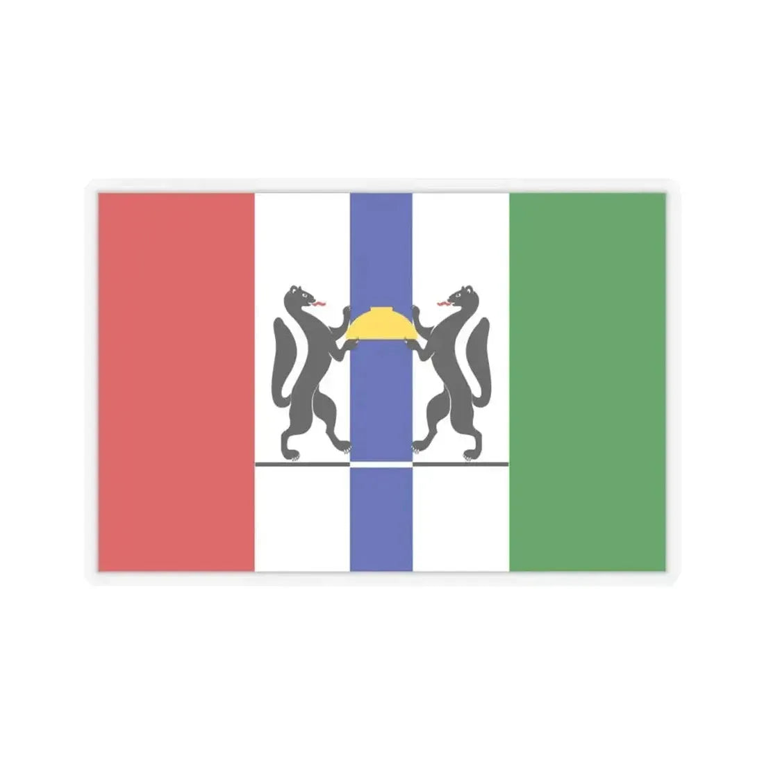 Flag of Novosibirsk Oblast Russia - STICKER Vinyl Kiss-Cut Decal 4 Inch Transparent - The Sticker Space