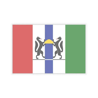 Flag of Novosibirsk Oblast Russia - STICKER Vinyl Kiss-Cut Decal 4 Inch Transparent - The Sticker Space
