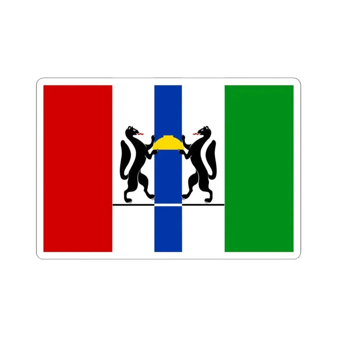 Flag of Novosibirsk Oblast Russia - STICKER Vinyl Kiss-Cut Decal 4 Inch White - The Sticker Space