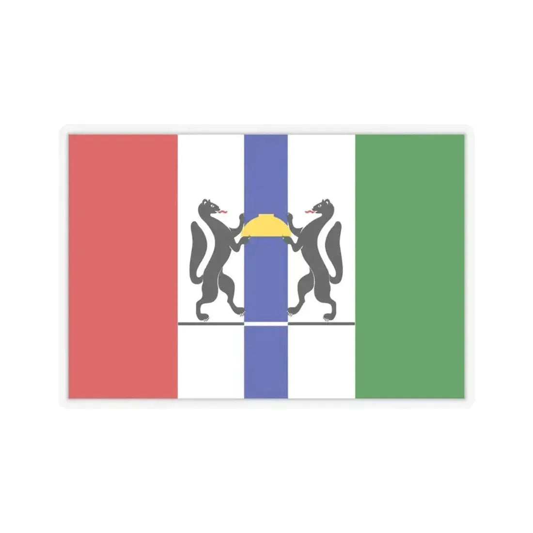 Flag of Novosibirsk Oblast Russia - STICKER Vinyl Kiss-Cut Decal 6 Inch Transparent - The Sticker Space