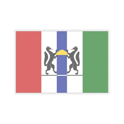 Flag of Novosibirsk Oblast Russia - STICKER Vinyl Kiss-Cut Decal 6 Inch Transparent - The Sticker Space
