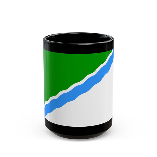 Flag of Novosibirsk Russia - Black Coffee Mug-15oz-The Sticker Space