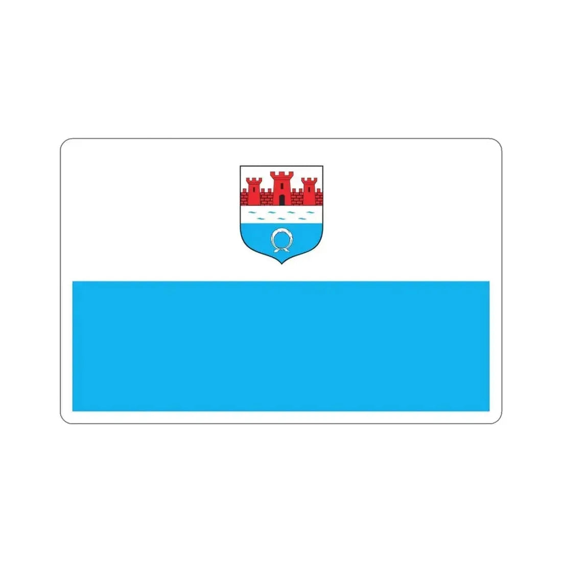 Flag of Nowy Dwór Mazowiecki Poland STICKER Vinyl Die-Cut Decal 4 Inch - The Sticker Space