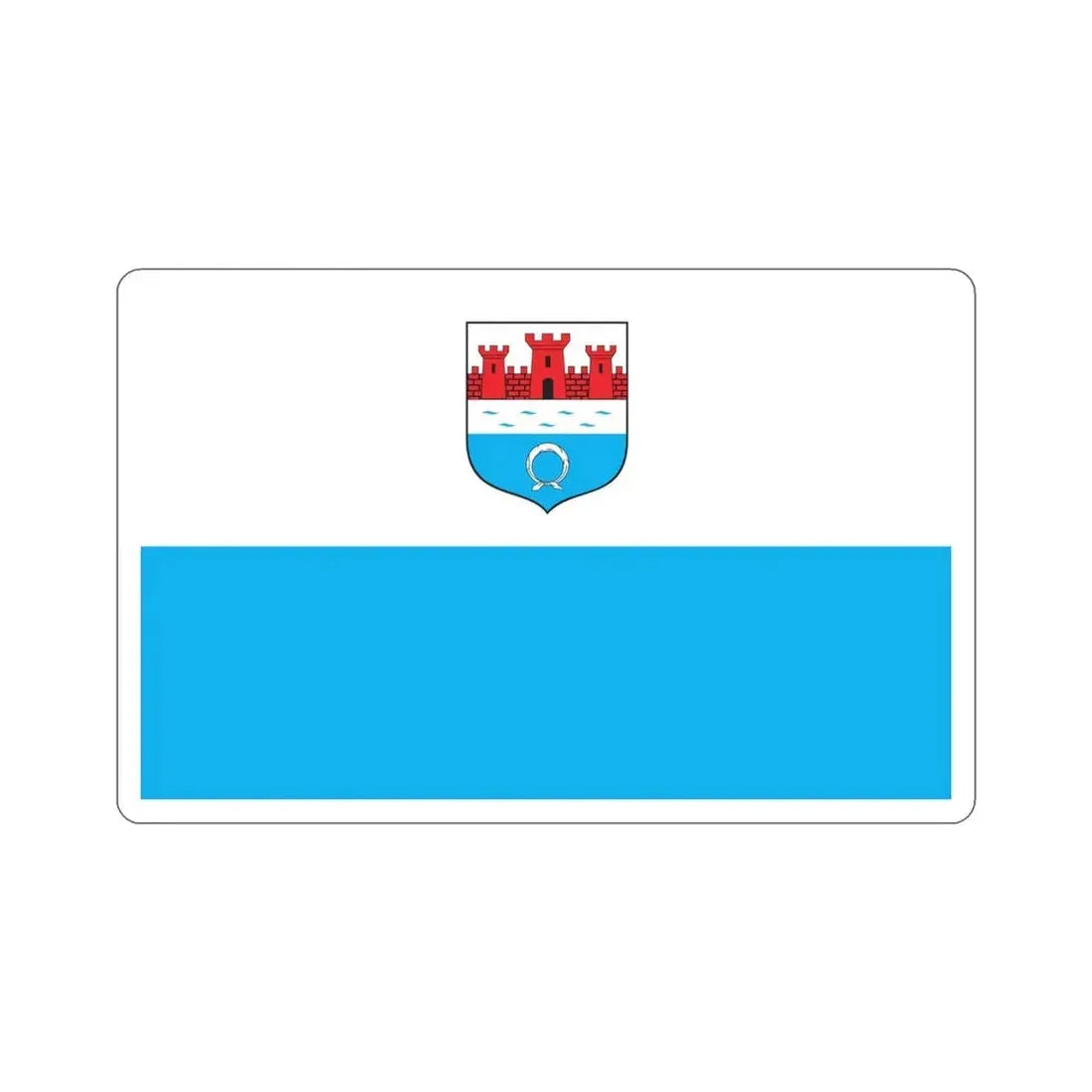 Flag of Nowy Dwór Mazowiecki Poland STICKER Vinyl Die-Cut Decal 4 Inch - The Sticker Space