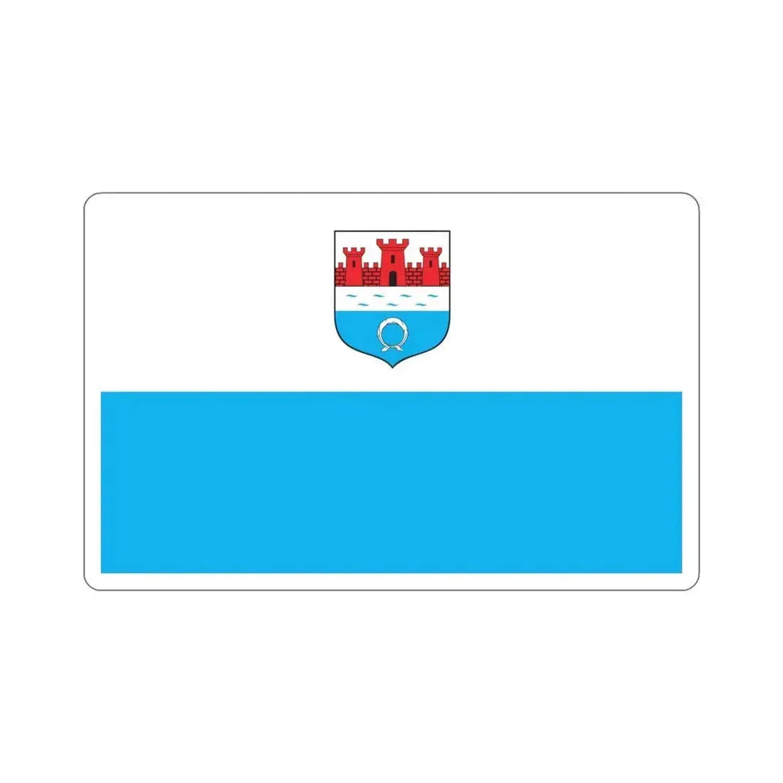Flag of Nowy Dwór Mazowiecki Poland STICKER Vinyl Die-Cut Decal 5 Inch - The Sticker Space