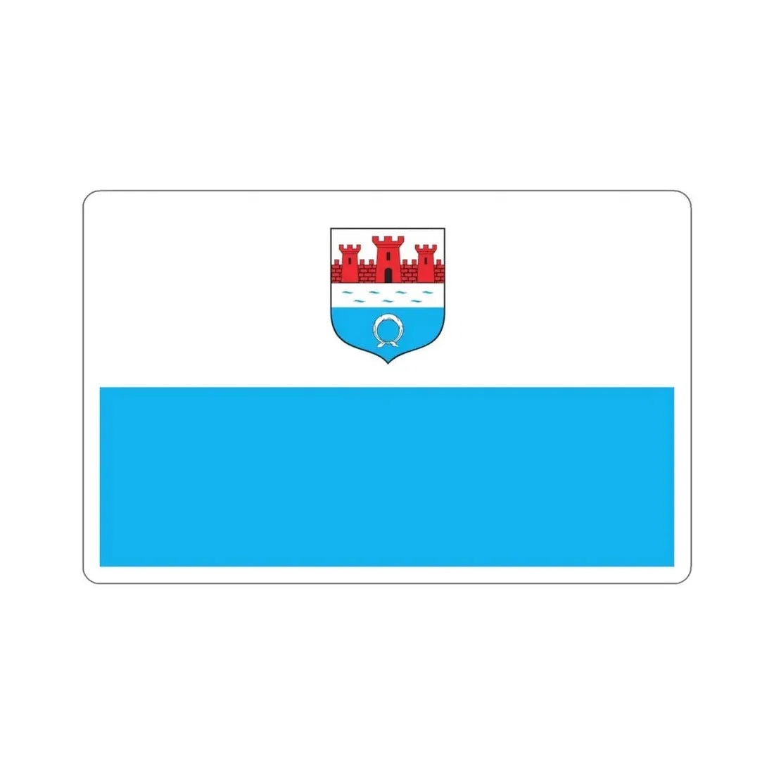 Flag of Nowy Dwór Mazowiecki Poland STICKER Vinyl Die-Cut Decal 5 Inch - The Sticker Space