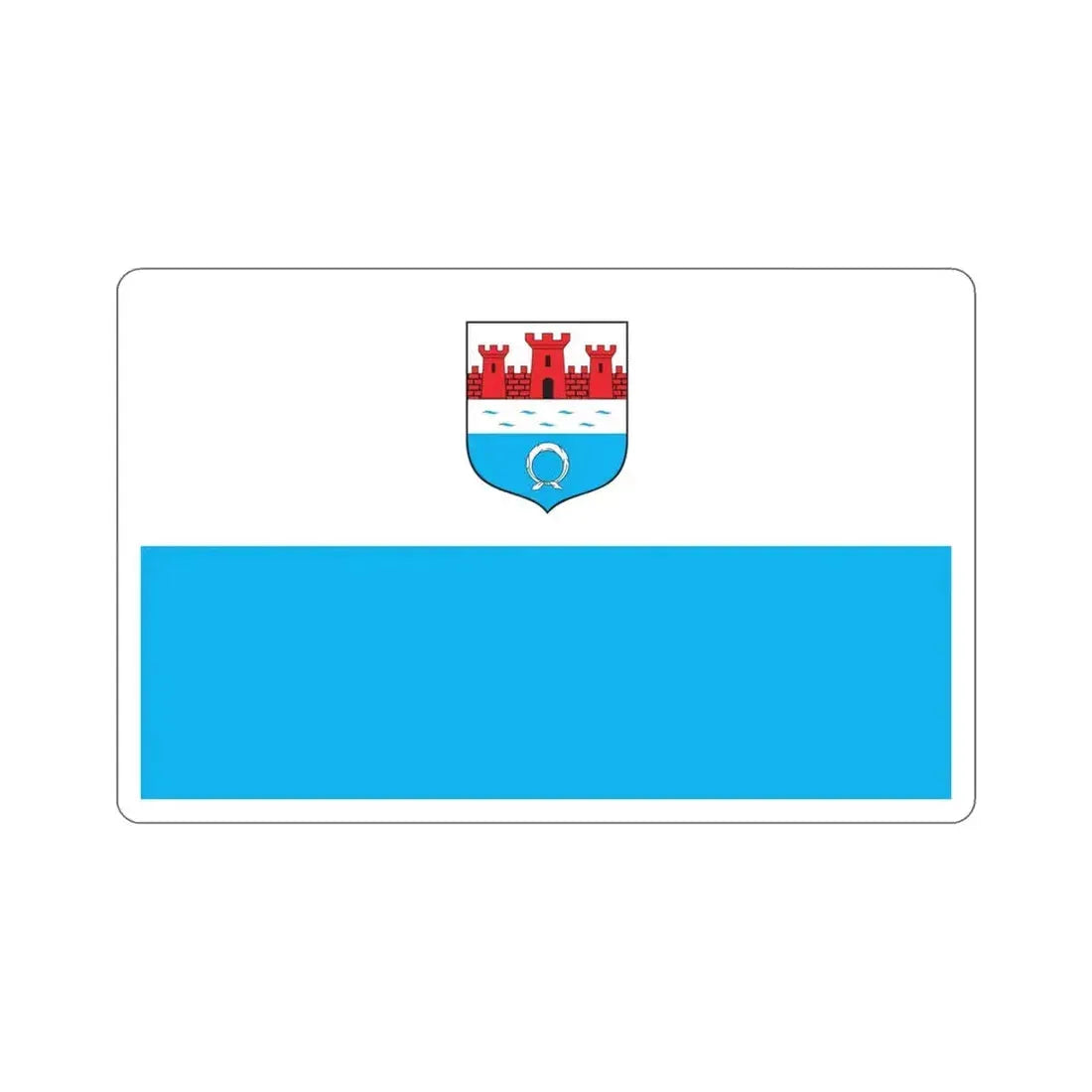 Flag of Nowy Dwór Mazowiecki Poland STICKER Vinyl Die-Cut Decal 6 Inch - The Sticker Space