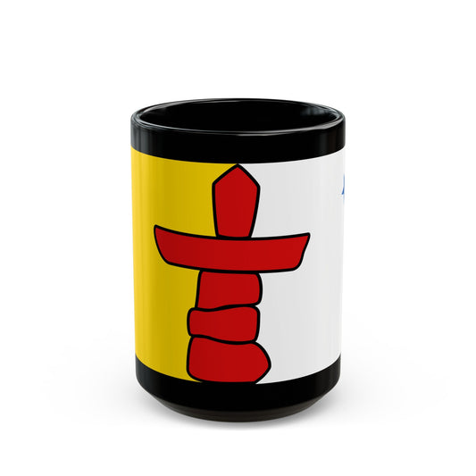 Flag of Nunavut Canada - Black Coffee Mug-15oz-The Sticker Space