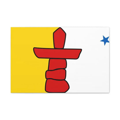 Flag of Nunavut Canada - Canvas Wall Art 24″ x 16″ 1.25" - The Sticker Space