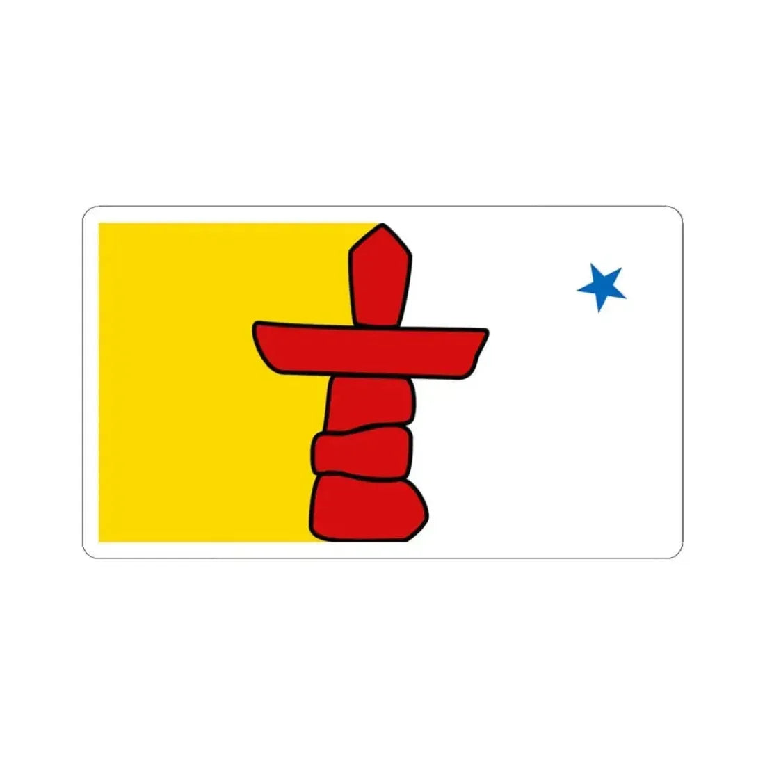 Flag of Nunavut Canada - STICKER Vinyl Kiss-Cut Decal 3 Inch White - The Sticker Space
