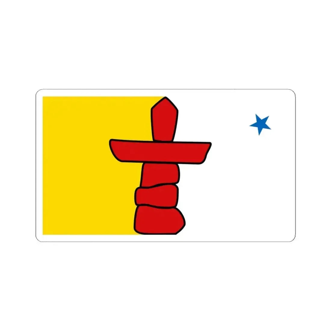 Flag of Nunavut Canada - STICKER Vinyl Kiss-Cut Decal 6 Inch White - The Sticker Space