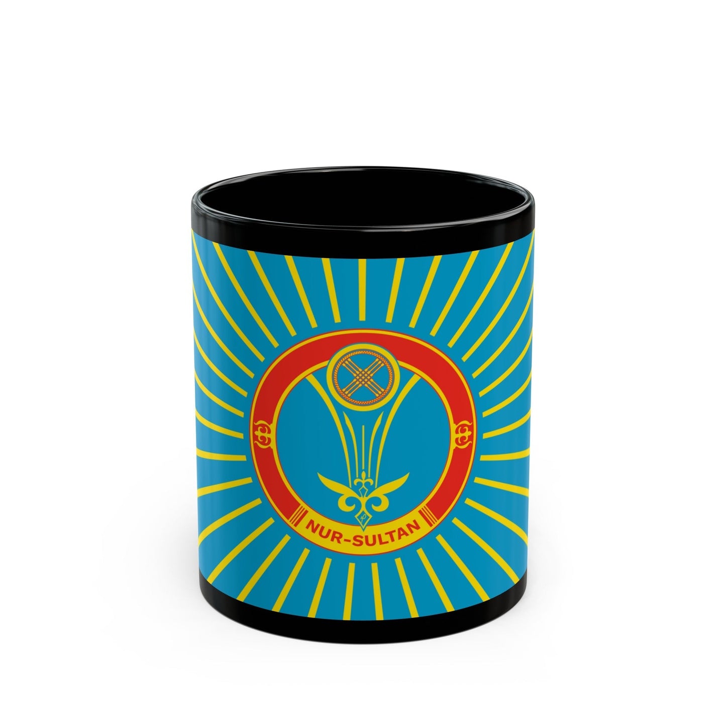 Flag of Nur Sultan Kazakhstan - Black Coffee Mug-11oz-The Sticker Space