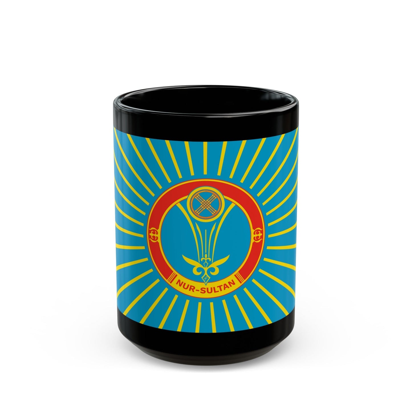 Flag of Nur Sultan Kazakhstan - Black Coffee Mug-15oz-The Sticker Space