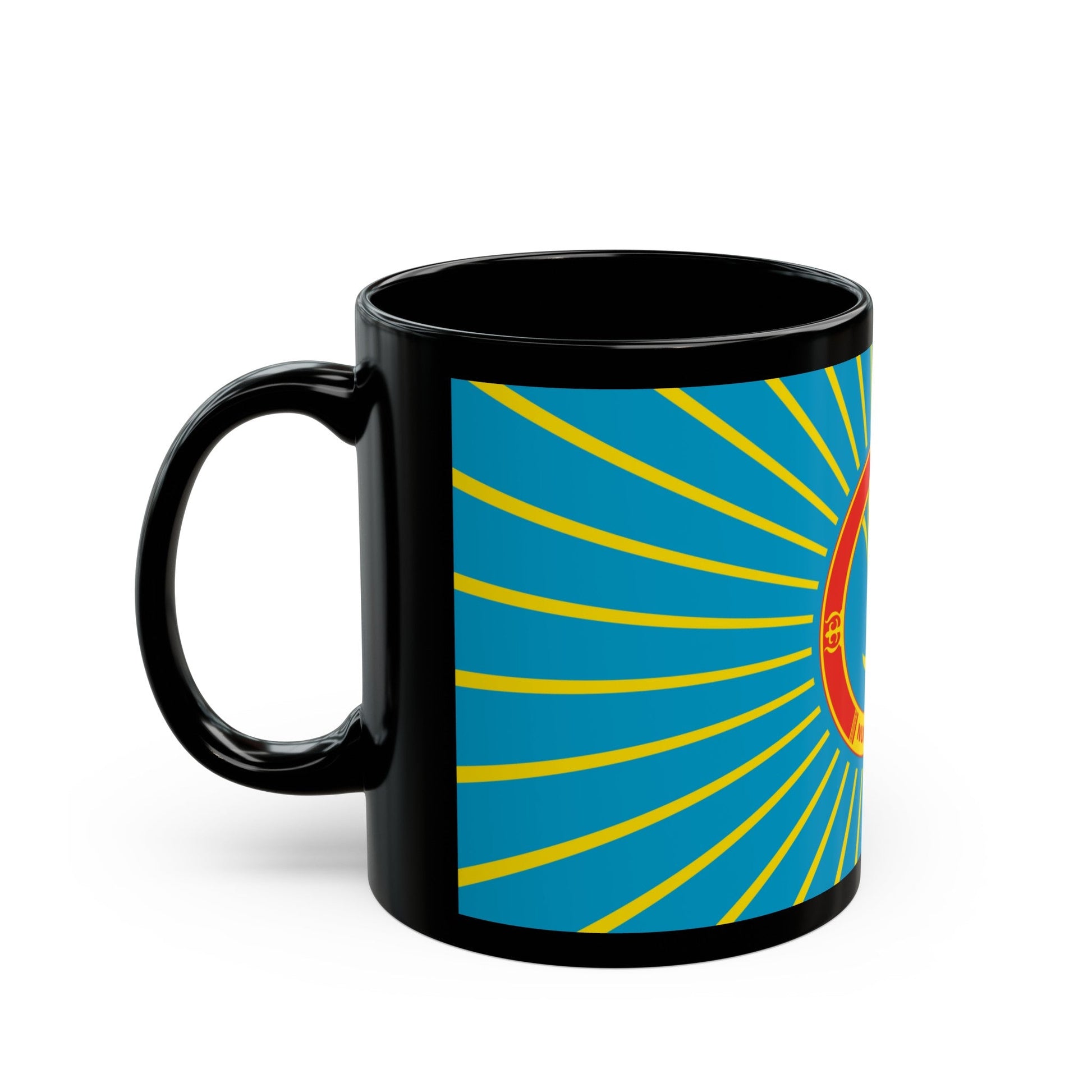 Flag of Nur Sultan Kazakhstan - Black Coffee Mug-The Sticker Space