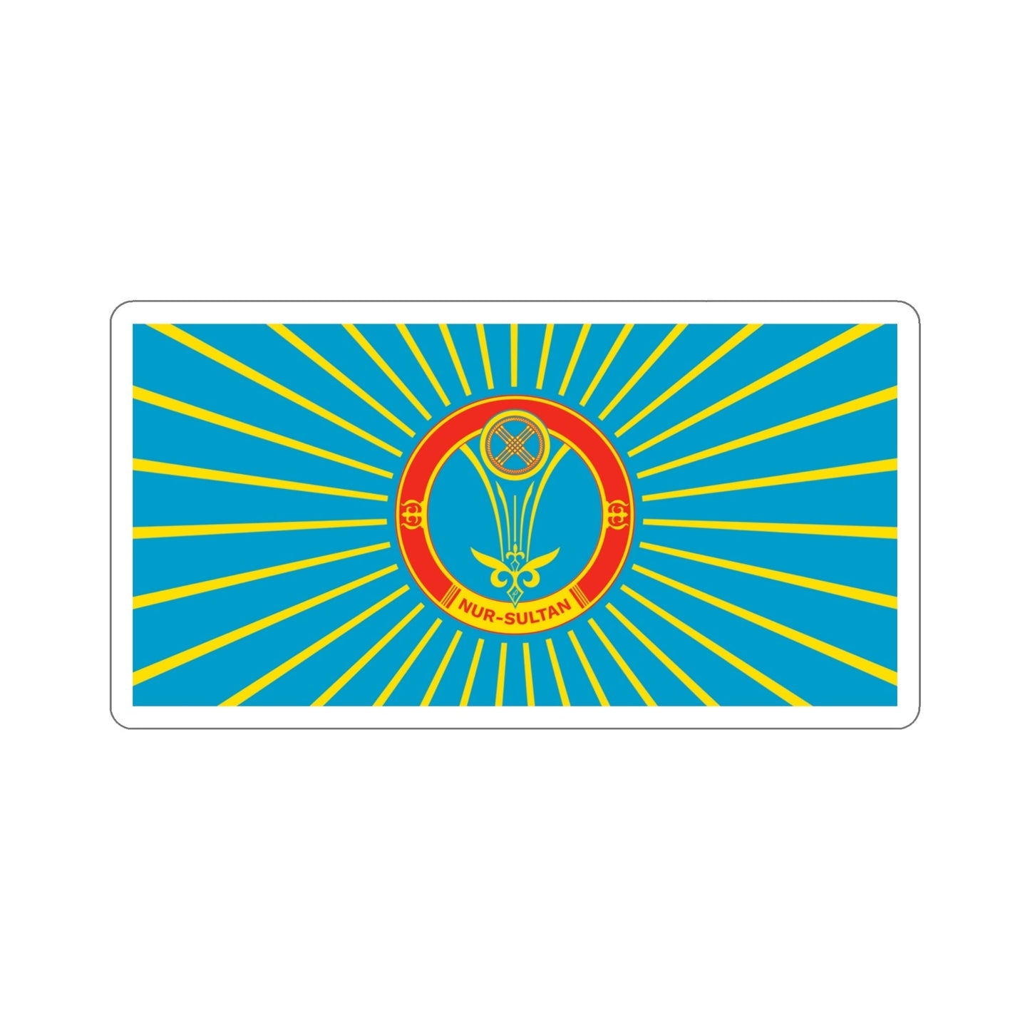 Flag of Nur Sultan Kazakhstan STICKER Vinyl Die-Cut Decal-4 Inch-The Sticker Space