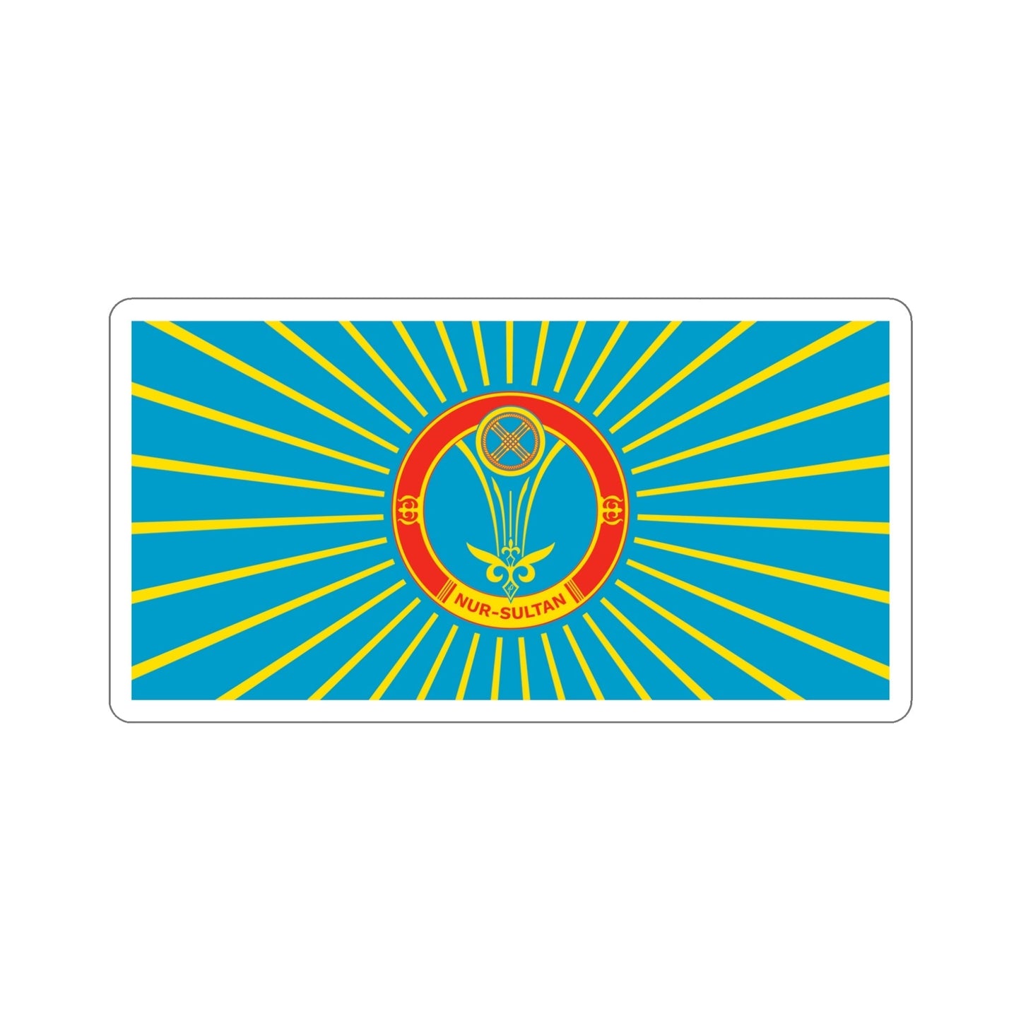 Flag of Nur Sultan Kazakhstan STICKER Vinyl Die-Cut Decal-5 Inch-The Sticker Space