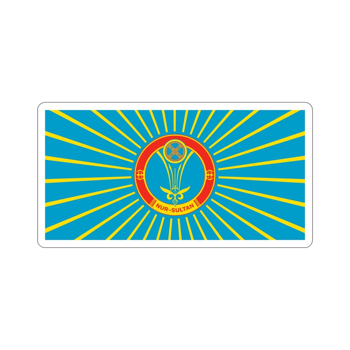 Flag of Nur Sultan Kazakhstan STICKER Vinyl Die-Cut Decal-6 Inch-The Sticker Space