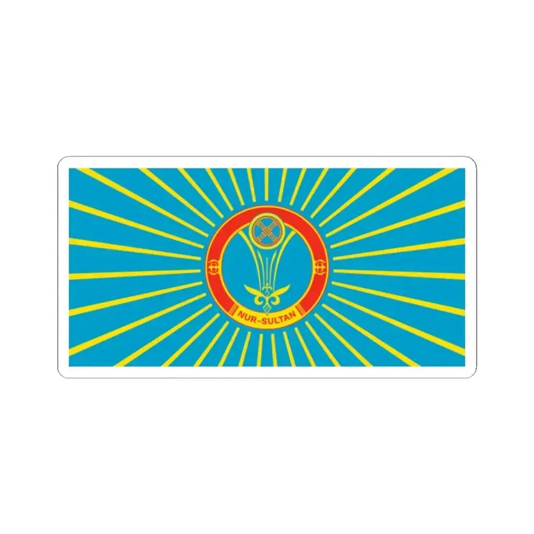 Flag of Nur Sultan Kazakhstan - STICKER Vinyl Kiss-Cut Decal 2 Inch White - The Sticker Space