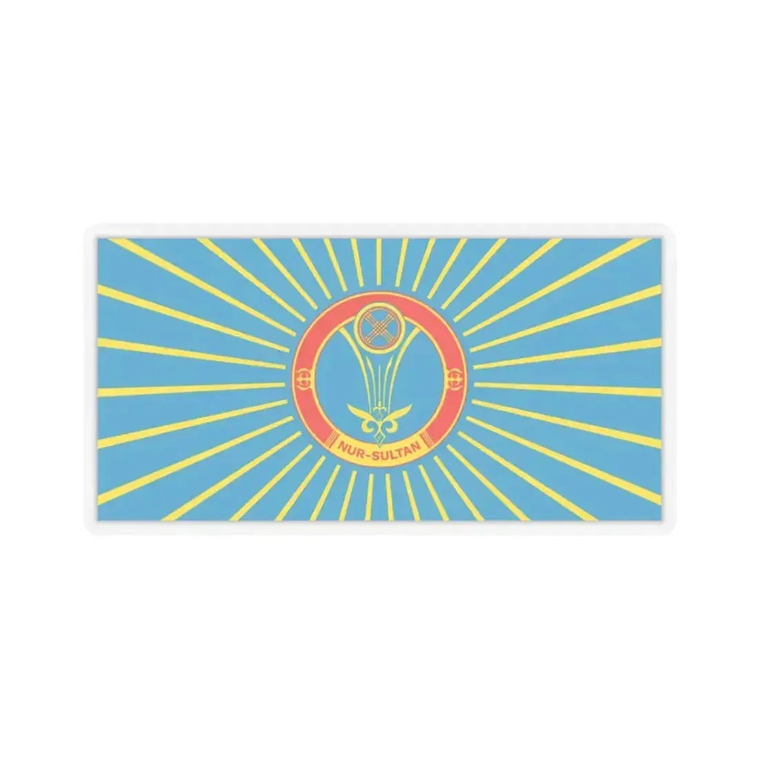 Flag of Nur Sultan Kazakhstan - STICKER Vinyl Kiss-Cut Decal 3 Inch Transparent - The Sticker Space
