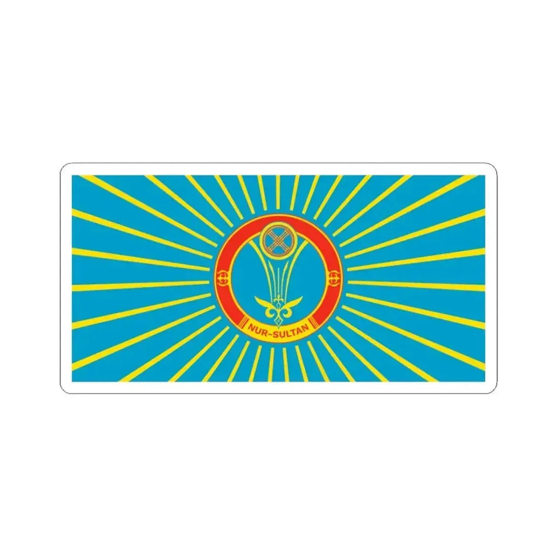 Flag of Nur Sultan Kazakhstan - STICKER Vinyl Kiss-Cut Decal 3 Inch White - The Sticker Space