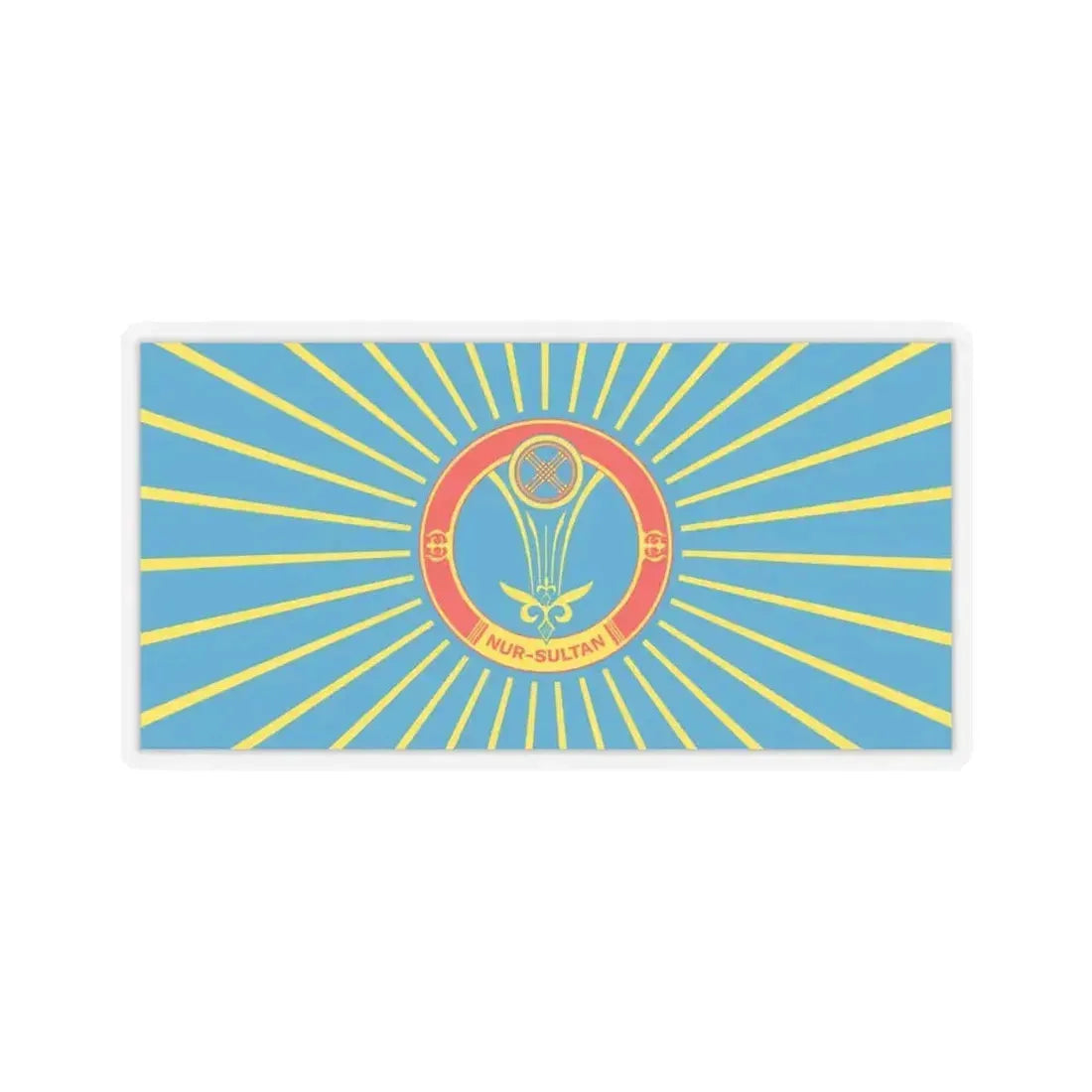Flag of Nur Sultan Kazakhstan - STICKER Vinyl Kiss-Cut Decal 4 Inch Transparent - The Sticker Space