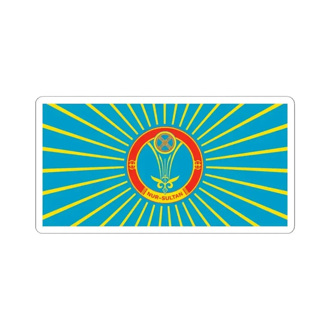 Flag of Nur Sultan Kazakhstan - STICKER Vinyl Kiss-Cut Decal 4 Inch White - The Sticker Space