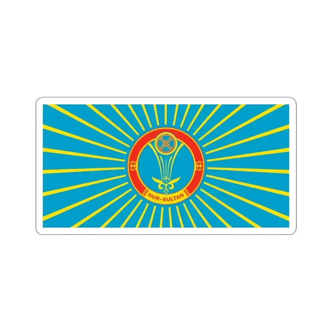 Flag of Nur Sultan Kazakhstan - STICKER Vinyl Kiss-Cut Decal 6 Inch White - The Sticker Space