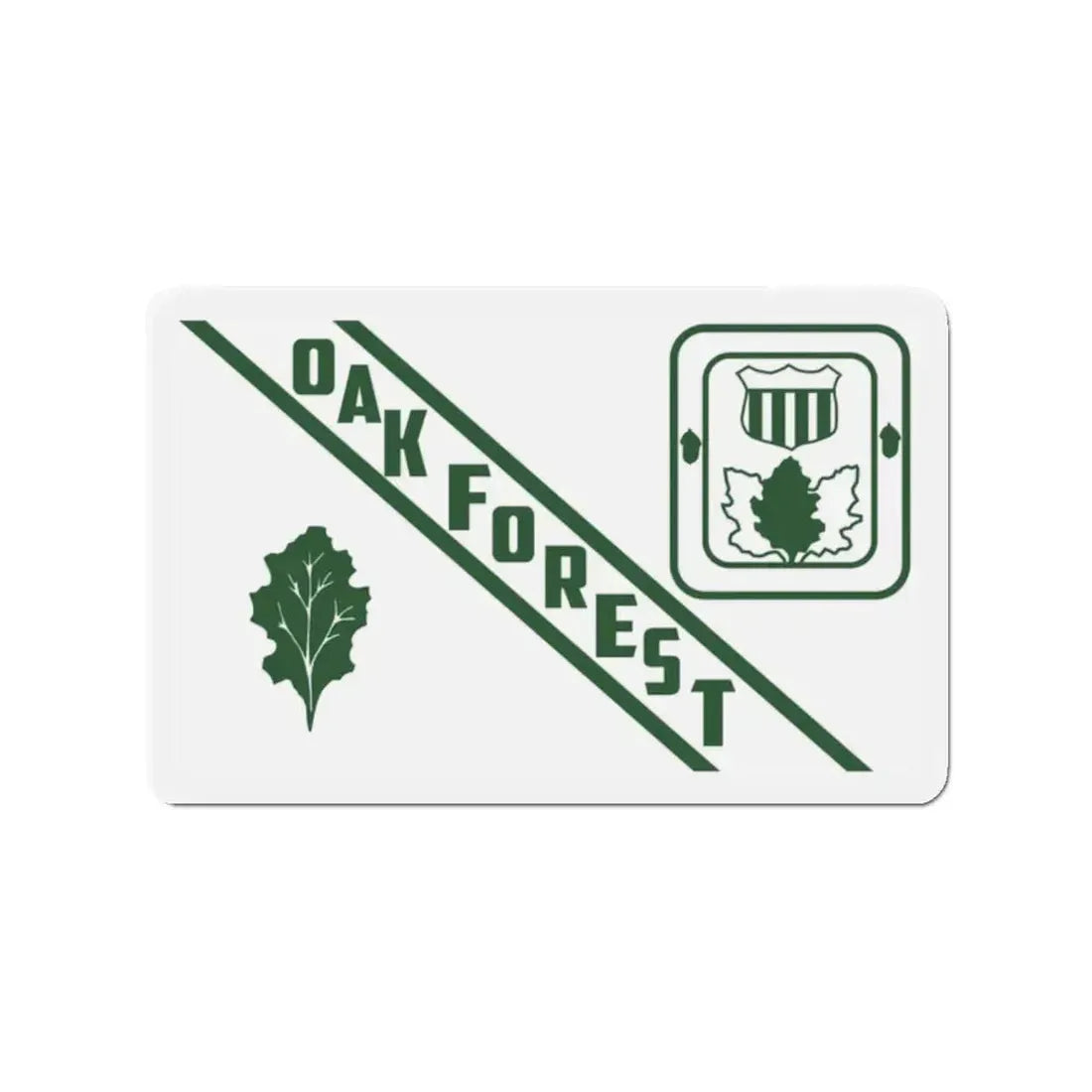 Flag of Oak Forest Illinois - Refrigerator Magnet 2 Inch - The Sticker Space