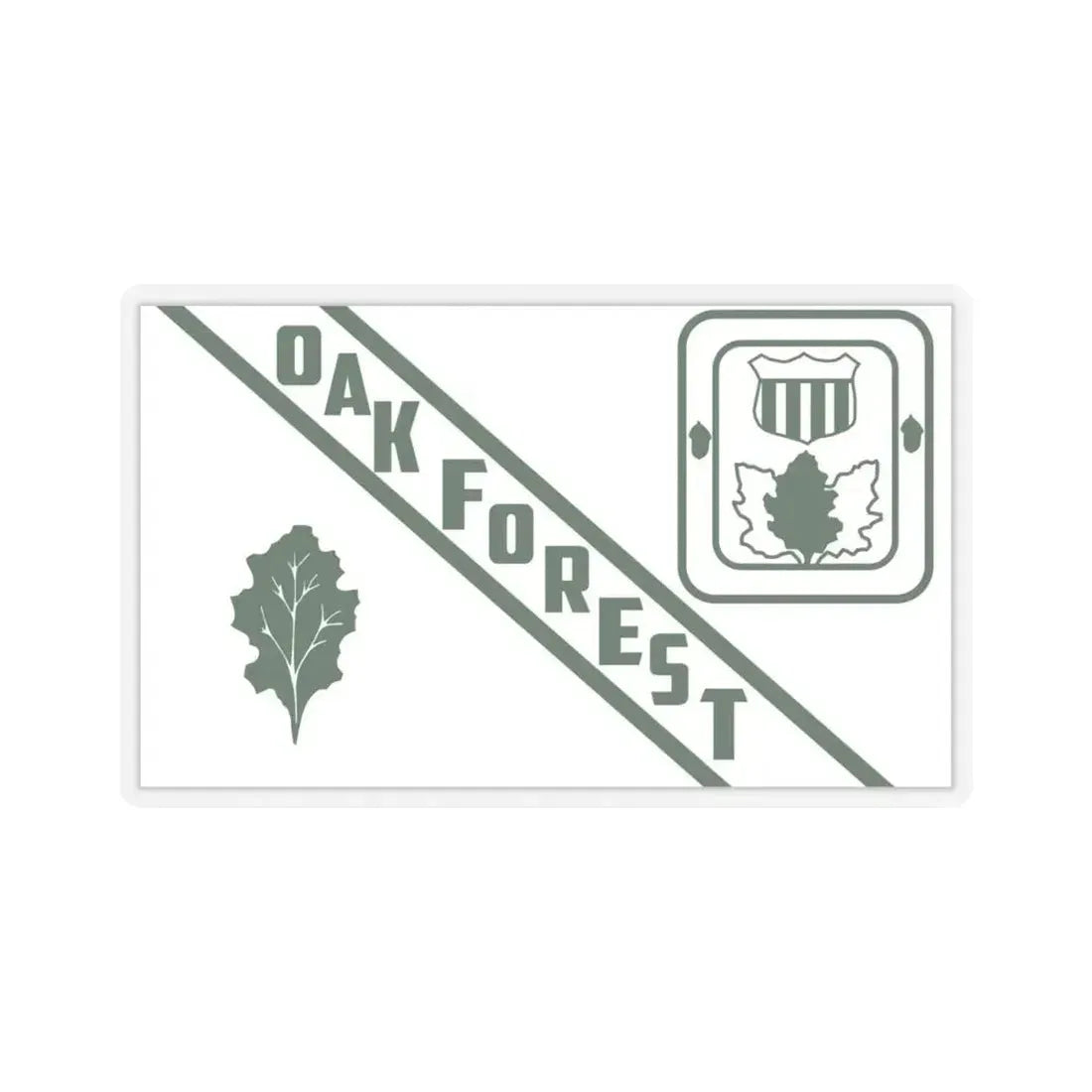 Flag of Oak Forest, Illinois - STICKER Vinyl Kiss-Cut Decal 4 Inch Transparent - The Sticker Space