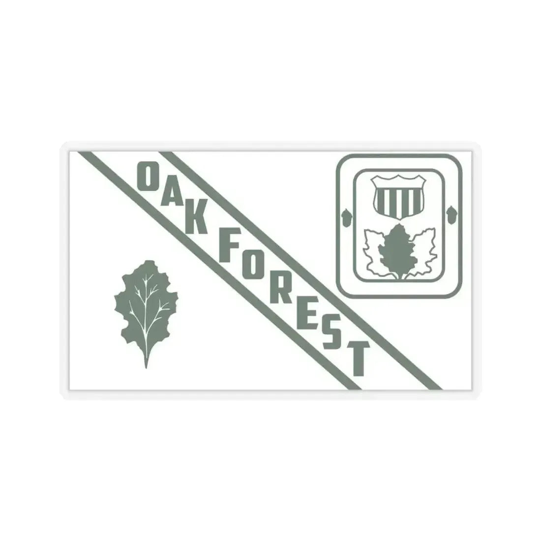 Flag of Oak Forest, Illinois - STICKER Vinyl Kiss-Cut Decal 6 Inch Transparent - The Sticker Space