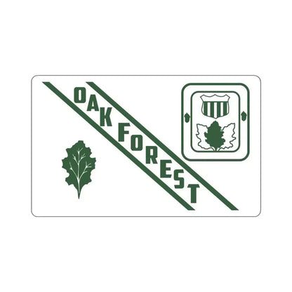 Flag of Oak Forest, Illinois - STICKER Vinyl Kiss-Cut Decal 6 Inch White - The Sticker Space