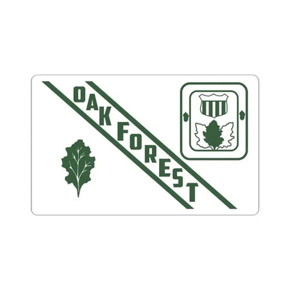 Flag of Oak Forest Illinois (United States) STICKER Vinyl Kiss-Cut Decal 4 Inch White - The Sticker Space
