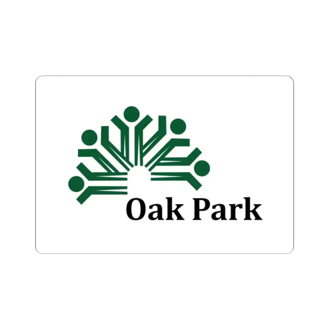 Flag of Oak Park Illinois (United States) STICKER Vinyl Kiss-Cut Decal 2 Inch White - The Sticker Space