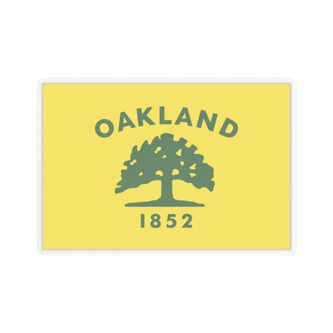 Flag of Oakland, California - STICKER Vinyl Kiss-Cut Decal 2 Inch Transparent - The Sticker Space