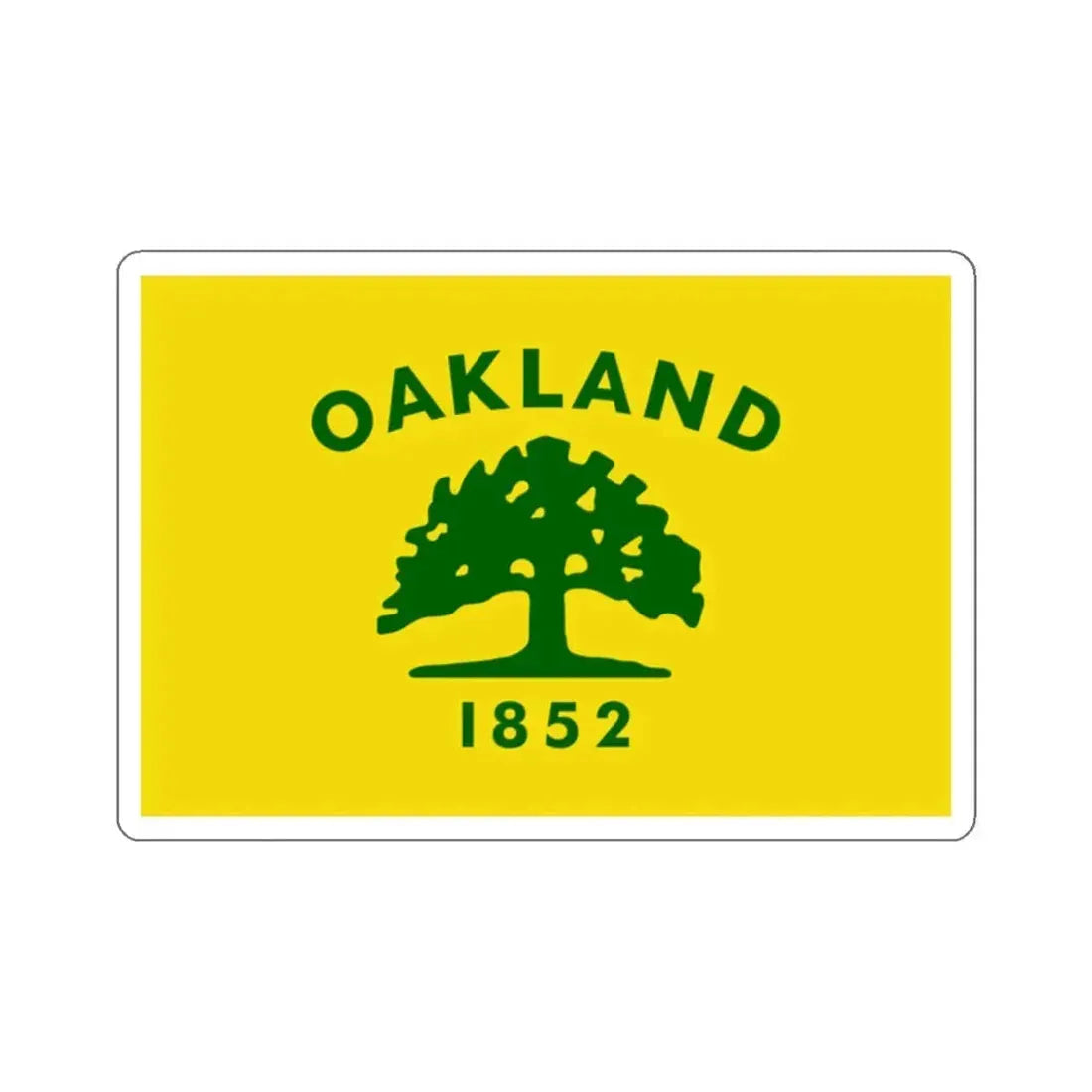 Flag of Oakland, California - STICKER Vinyl Kiss-Cut Decal 2 Inch White - The Sticker Space