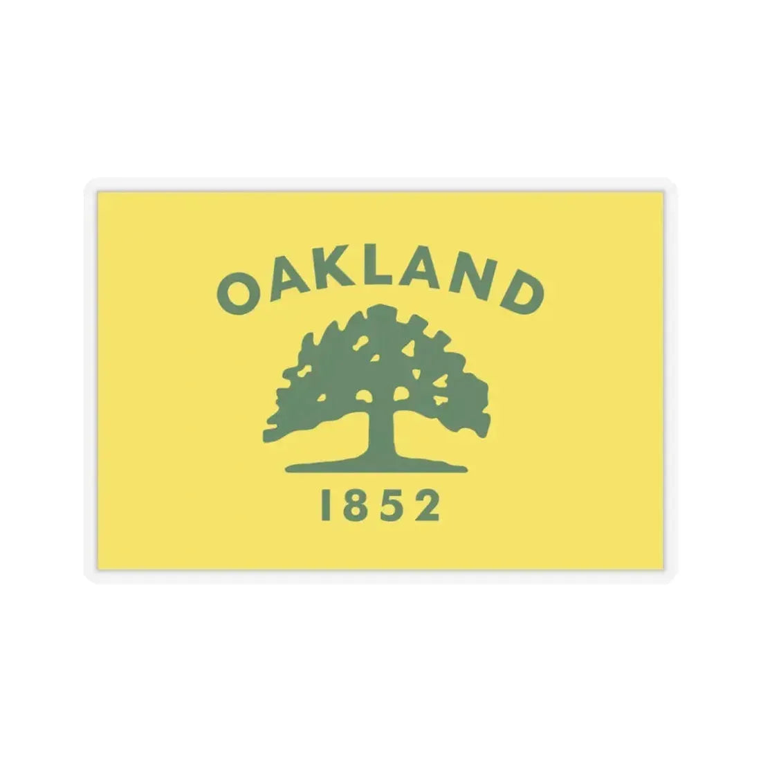Flag of Oakland, California - STICKER Vinyl Kiss-Cut Decal 3 Inch Transparent - The Sticker Space