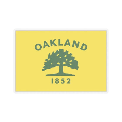 Flag of Oakland, California - STICKER Vinyl Kiss-Cut Decal 3 Inch Transparent - The Sticker Space