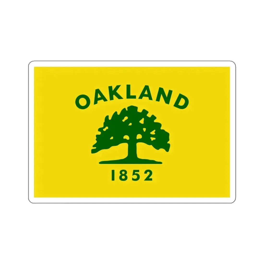 Flag of Oakland, California - STICKER Vinyl Kiss-Cut Decal 3 Inch White - The Sticker Space