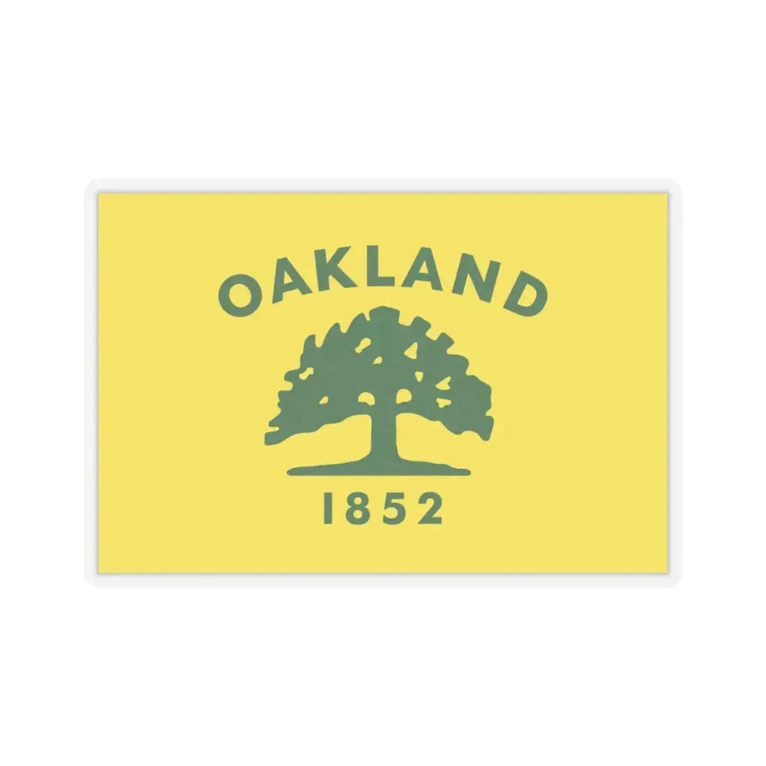 Flag of Oakland, California - STICKER Vinyl Kiss-Cut Decal 4 Inch Transparent - The Sticker Space