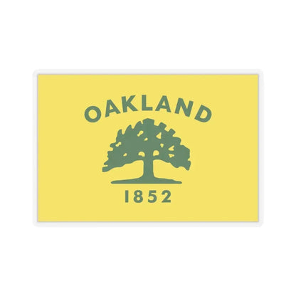 Flag of Oakland, California - STICKER Vinyl Kiss-Cut Decal 4 Inch Transparent - The Sticker Space