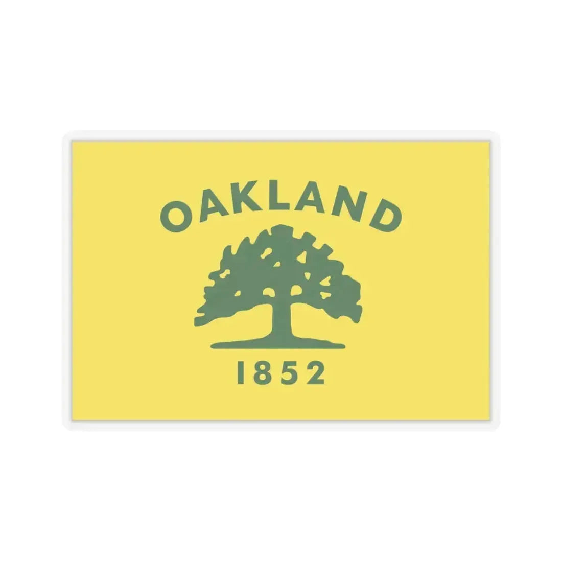 Flag of Oakland, California - STICKER Vinyl Kiss-Cut Decal 6 Inch Transparent - The Sticker Space
