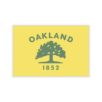 Flag of Oakland, California - STICKER Vinyl Kiss-Cut Decal 6 Inch Transparent - The Sticker Space