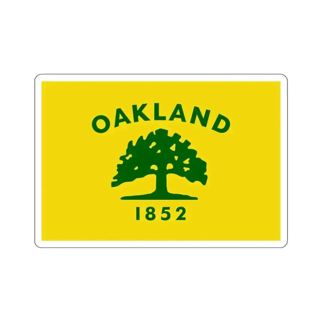 Flag of Oakland, California - STICKER Vinyl Kiss-Cut Decal 6 Inch White - The Sticker Space